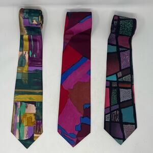 Men's Vintage Ketch Bright Geometric‎ Patterned Ties Set of 3
